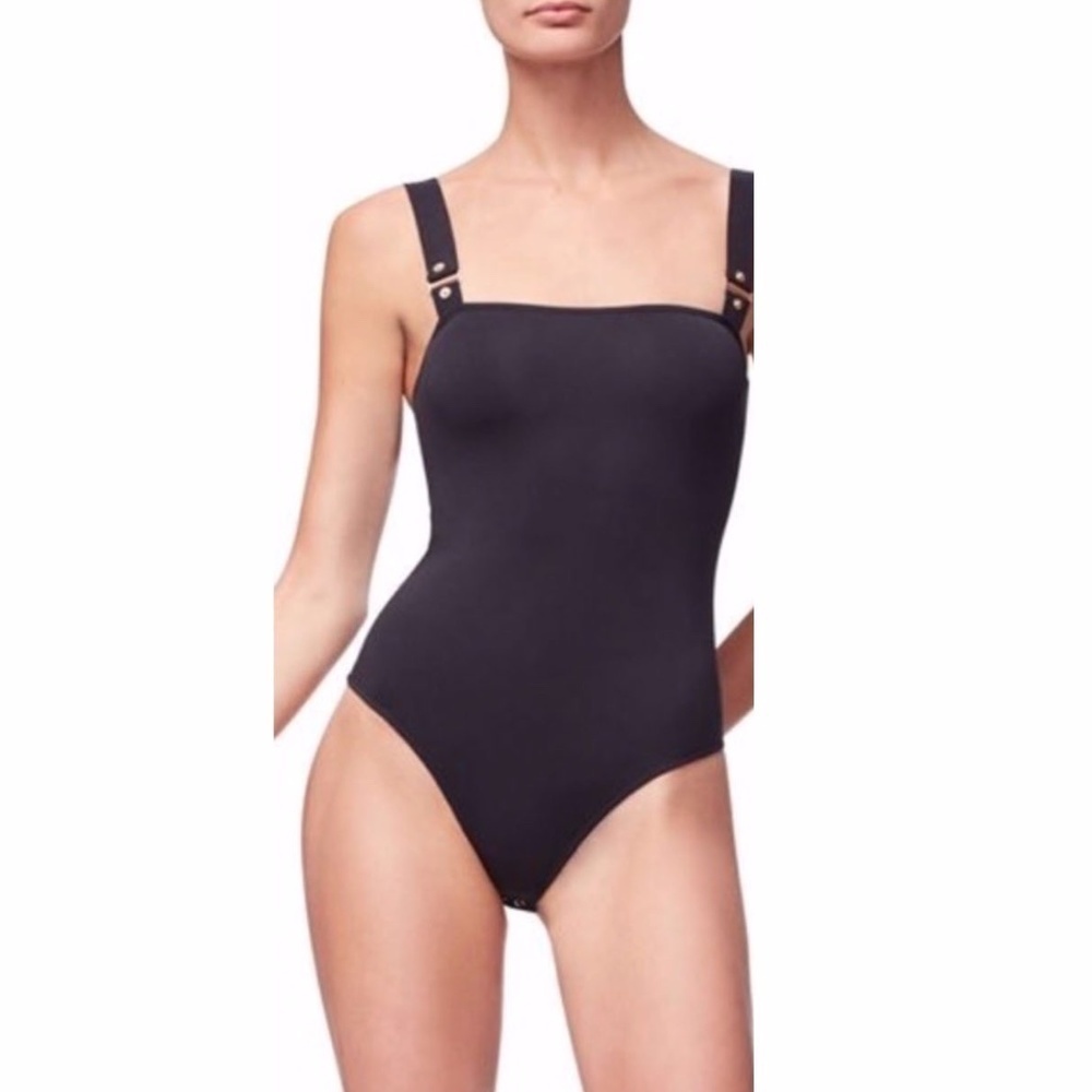 NWT Good American Black Bodysuit, Size 1